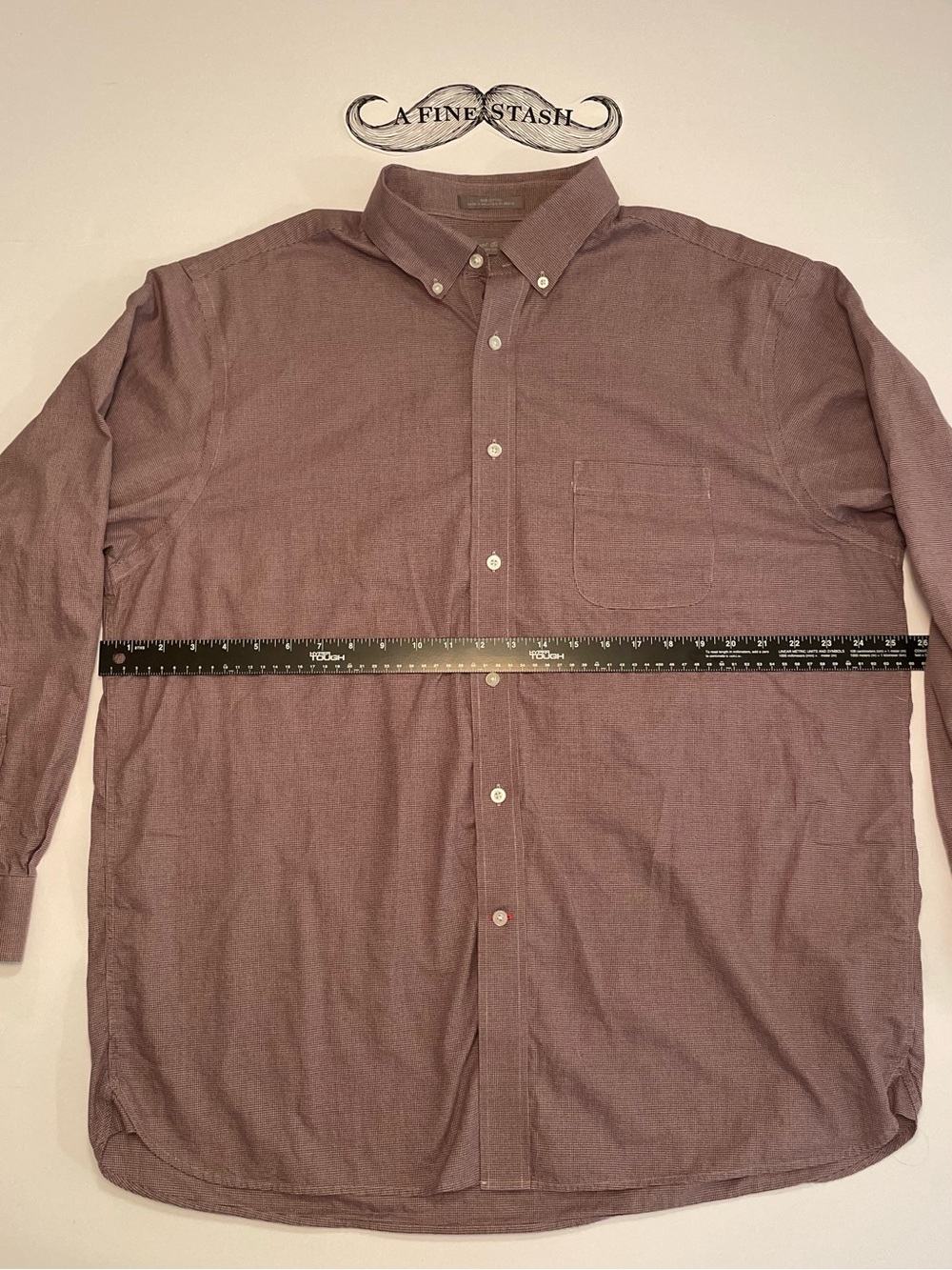 Daniel Cremieux Men XL Burgundy White Micro Check Long Sleeve Button Down Shirt